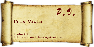 Prix Viola névjegykártya
